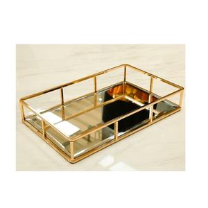 Round Metal And <b>Mirror</b> Tray With Decorative Edges For Serving And Display Perfect For Modern Home Interior Styling - Product Image 3