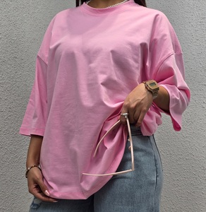 Oversized Drop Shoulder <b>T</b>-<b>Shirt</b> OEM ODM Women's Oversized Tee Wholesale Crew Neck Women's Cotton <b>T</b>-<b>Shirts</b> - Product Image 5
