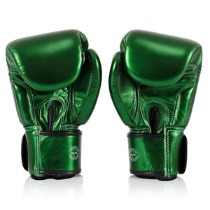 Gants de Muay Thai Fairtex en cuir véritable vert métallisé, très demandés, pour l'entraînement de kickboxing et de boxe, gants de sparring Muay Thai - Product Image 4