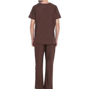 Ensemble de blouses médicales pour hommes au design épuré, en tissu polaire 100% coton, uniformes d'hôpital, avec poches, couleur unie personnalisable, haute qualité, finition soignée - Product Image 2
