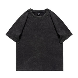 เสื้อยืดคอตตอนผู้ชายแบบซักพิเศษทรงโอเวอร์ไซส์ พิมพ์ลายด้วยเทคนิคพัฟฮีท DTG กางเกงขาสั้นฤดูร้อน ชุดเสื้อยืดและกางเกงขาสั้นแบบซักย้อมสีเอซิดสำหรับผู้ชาย - Product Image 3
