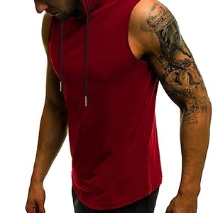 <b>Sleeveless</b> Men's Casual Wear <b>Hoodie</b> Custom Logo Men's <b>Sleeveless</b> gym Hoodies - Product Image 5