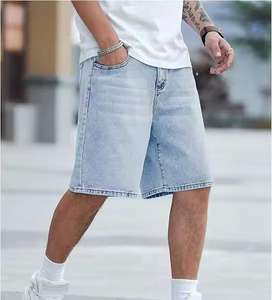 Pantalones Cortos de Mezclilla para Hombre, Estilo Urbano, Personalizados, Casuales, Rectos, Holgados, Desgastados, Lavado Oscuro, 100% Algodón, Secado Rápido, Vintage - Product Image 6