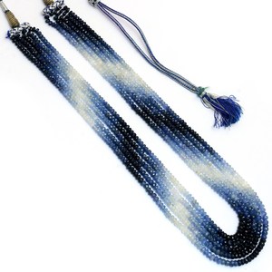 Cuentas facetadas de zafiro múltiple AAA+ de 4mm-5mm, cuentas de zafiro birmano azul ombré natural, piedras preciosas para collar de capas - Product Image 4