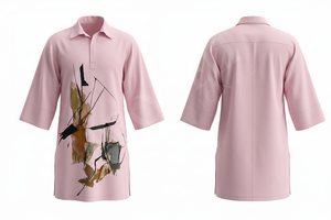 Apparel Clothing Custom Abstract Art Design Stylish Half Sleeve Casual Wear Trendy Cotton Blend Fashionable <b>Dress</b> Shirts For <b>Men</b> - Product Image 6