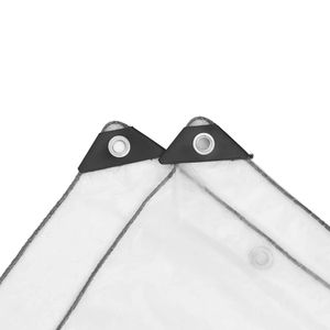 Bâche transparente avec œillets 6,6x16,4' en polyéthylène - Product Image 6