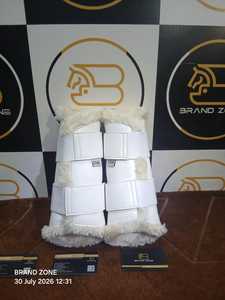 BRAND ZONE Bottes équestres en cuir verni pour chevaux, protections de tendons 8MM en néoprène et fausse fourrure, durables et confortables - Product Image 3