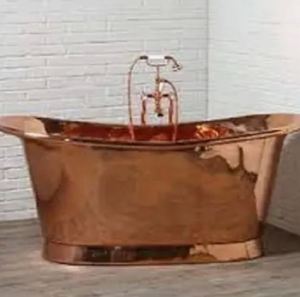 Bañera de lujo de cobre martillado de doble entrada, diseño independiente con patas de tigre, económica - Product Image 2