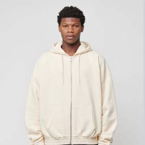Mens Full Zip Hoodie Oversized Cotton Fleece Hooded Sweatshirt Casual Zip Up Jacket Heavyweight Streetwear Custom Logo Hoodie - Product Image 5