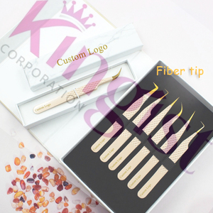 Pince à épiler professionnelle Caesar Looks en acier inoxydable avec logo personnalisé pour extensions de cils, étiquette privée, pince droite et pince biseautée - Product Image 6