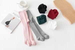 Chaussettes pour filles en spandex/coton, couleur unie, mignonnes et tendance, pour le printemps et l'automne - Product Image 2