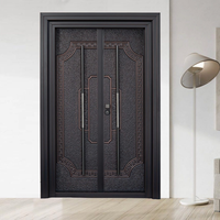 Porte d'entrée extérieure de villa en acier inoxydable découpée CNC, design artisanal sécurisé, étanche, pour cour, fabriquée au Vietnam