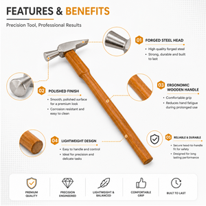 Professional for Style Steel Jewelry Hammer | Flat Face <b>Engraving</b> <b>Tool</b> for Watchmaking DIY Craft Metalwork Bench Work OEM - Product Image 4