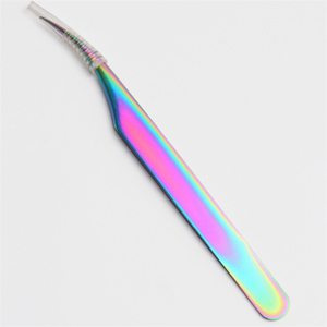 Pince à épiler professionnelle pour cils, pointe fine, volume, en acier inoxydable, précision, antistatique, 10 mm, 45 degrés - Product Image 2