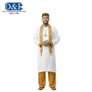 Ensemble de prière islamique professionnel pour hommes, fabrication OEM malaisienne, best-seller, tenue musulmane traditionnelle modeste, kurta pyjama en polyester, robe indienne - Product Image 6