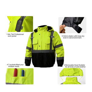 Safety <b>Jacket</b> Construction Reflective Clothes Safety Reflective High Visibility Work Wear Safety <b>Worker</b> <b>Jacket</b> - Product Image 4