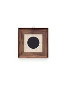 Walnut Wood <b>Frame</b> with Round Canvas Mat Window / Handmade <b>Square</b> Picture <b>Frame</b> / Wall & Shelf Decor / Minimalist Home Decor - Product Image 1