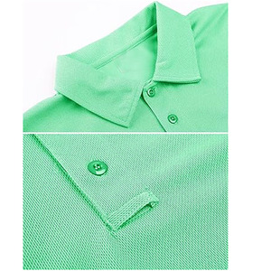 เสื้อโปโลสีเขียวอ่อนสำหรับผู้ชาย – เสื้อยืดผ้าฝ้ายลำลองแขนสั้นคลาสสิก - Product Image 2