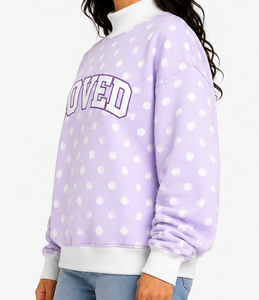 Sweat-shirt unisexe décontracté d'hiver à col montant surdimensionné, avec appliqué lettre en gingham brodé, style OEM - Product Image 4