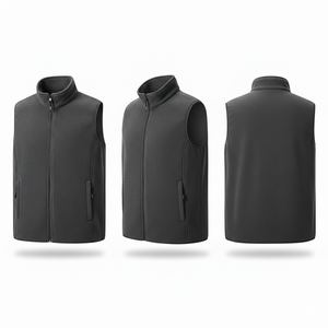 Chaleco Polar Ecológico para Hombre, Casual, para Otoño e Invierno, con Cierre Completo y Bordado, Venta al Por Mayor OEM - Product Image 3