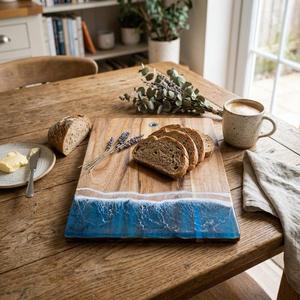 Tabla de Cortar de Resina de Madera Premium, Hecha a Mano con Epoxi, para Cocina y Preparación de Alimentos - Product Image 6