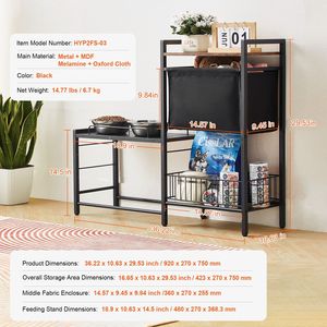 Ciotole Rialzate per Cani e Stazione di Alimentazione con Contenitore - Supporto Rialzato per Ciotole e Alimenti per Animali Domestici - Product Image 3