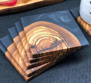 Ensemble de sous-verres en bois MDF fait à la main ArtisanVibe de qualité supérieure-Tapis de protection écologique de 450mm de diamètre - Product Image 1