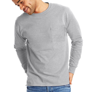 Camiseta de Manga Larga de Algodón con Estampado Personalizado, Camiseta Deportiva Lisa para Hombre, Corte Ajustado, Camiseta de Manga Larga - Product Image 4