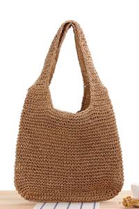 Bolso ligero de algodón tejido y ratán, fácil de llevar e ideal para compras diarias, viajes y salidas informales. - Product Image 4