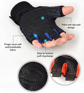 Guantes de gimnasio de cuero con soporte para muñeca para fitness, culturismo, ejercicio, transpirables, para levantamiento de pesas y entrenamiento. - Product Image 3