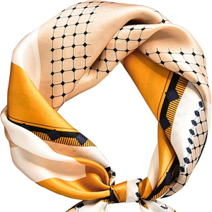 Custom Women Square <b>Head</b> Scarf Hair <b>Wrap</b> Neck Scarf Soft Satin Feel Designer Ladies Scarf Elegant Fashion <b>Silk</b> Scarf Bandana - Product Image 5