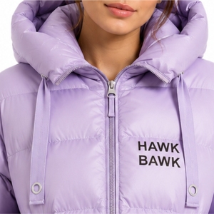Blouson matelassé personnalisé pour femme avec capuche, manteau d'hiver entièrement zippé, couleur unie, logo sur le devant, rembourrage en polyester épais, vêtement d'extérieur - Product Image 4