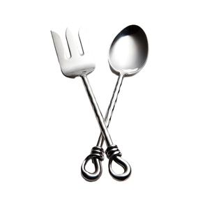 Ensemble de fourchettes et cuillères en laiton finition or à prix abordable avec manche floral, idéal pour servir des salades, vaisselle, couverts en métal - Product Image 2