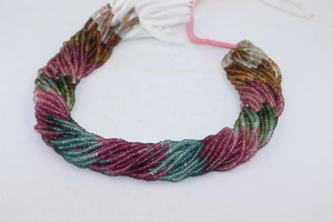 Perles rondes facettées en tourmaline naturelle de qualité supérieure, 3,5-4 mm, 14 pouces, pour la fabrication de bijoux minimalistes - Product Image 6