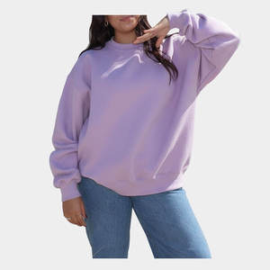 Sudadera de cuello alto para mujer, 100% algodón, 300 GSM, con logo personalizado, hombros caídos, color liso, estilo streetwear de invierno, con insignia de lentejuelas - Product Image 5