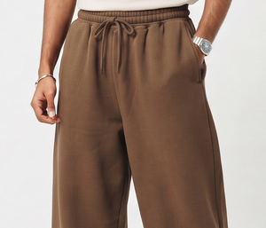 <b>Men</b> Wide Leg Sweat Pants Customized 100% Cotton Fleece Heavyweight <b>Trousers</b> <b>Men</b> <b>Drawstring</b> Waist 480 GSM Terry Sweat Pant - Product Image 5