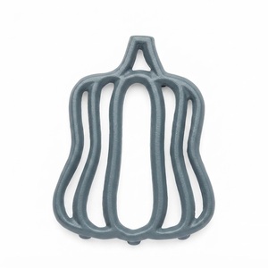 Wholesale Pumpkin Shaped Cast Iron <b>Trivet</b> Heavy Duty Heat Resistant Metal Pot Holder Mat with Anti-Slip Feet for Autumn Kitchen - Product Image 1