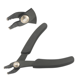 Mini <b>Pocket</b> Crimping Plier Stainless Steel <b>Plastic</b> Handles 2mm Crimp Curved Jaw 100mm Spring Tool Jewelry Making Wire Stripper - Product Image 1