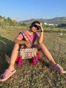 สินค้ามาใหม่ rajasthani แฮนด์เมดแท้ผู้หญิงชนเผ่าผ้าฝ้ายหลายสี Boho ฮิปปี้หนังกลับพู่ห้อยกระเป๋า Banjara - Product Image 3