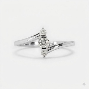 Elegance 0.23CT 950 Solid Platinum E Color VS1 Clarity Three Stone Ring Round Cut Lab Grown Diamond Ring Wedding Engagement Ring - Product Image 1