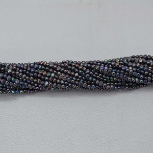 Perles d'eau douce naturelles de 3 mm 3,5 mm de couleur arc-en-ciel noire irrégulière, perles de forme irrégulière, perles de paon utilisées pour la fabrication de bijoux faits à la main - Product Image 3