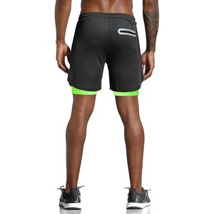 Shorts Bermuda Homme Gris Uni avec Cordon de Serrage, Respirants, Décontractés, pour la Gym et l'Entraînement, Taille Mi-Haute, en Tissu Polyester Tissé - Product Image 5