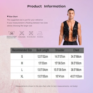 Gilet de cow-boy à paillettes pour hommes, costume de discothèque pour clubwear, fête disco <span class=keywords><strong>vintage</strong></span>, festival de musique, tenue quotidienne. - Product Image 6