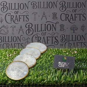 Round Resin <b>Coaster</b> Set Of 6 with <b>Gold</b> Edge Decorative Drink <b>Coasters</b> Table <b>Coasters</b> for Home Hotel Restaurant Office - Product Image 4