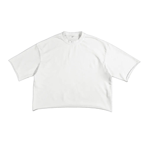 Camiseta Blanca Oversize de Manga Corta con Cuello Redondo para Hombre, Diseño Liso Informal, 100% Algodón Jersey - Product Image 6