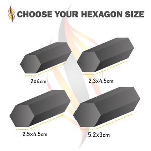 CocoRiki Briquetas de Carbón de Coco Negro para Shisha, Hookah y Barbacoa, Sabor Premium, Forma Hexagonal, Alto Valor Calorífico, Bajo Contenido de Ceniza - Product Image 3