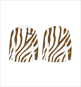 เสื้อกีฬาแขนยาวลายม้าลายสีน้ำตาล เสื้อยืดออกกำลังกายระบายอากาศได้ดี - Product Image 1