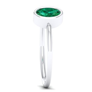 Anillo REYES de Lujo en Plata de Ley 925 con Moissanita y Esmeralda para Mujer, Minimalista, Chapado en Oro de 14K y Rodio, Joyería Fina - Product Image 3