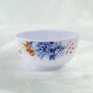Service de vaisselle en mélamine à motif floral, assiettes plates, bol à riz, design moderne, peint à la main, compatible lave-vaisselle, qualité alimentaire, compatible micro-ondes - Product Image 6