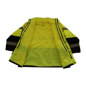 เสื้อฮู้ดสะท้อนแสงกันน้ำสำหรับงานก่อสร้าง ผ้าฝ้ายผสมโพลีเอสเตอร์ 240GSM แขนยาว ชุดยูนิฟอร์มทำงานแบบกำหนดเองได้ - Product Image 4